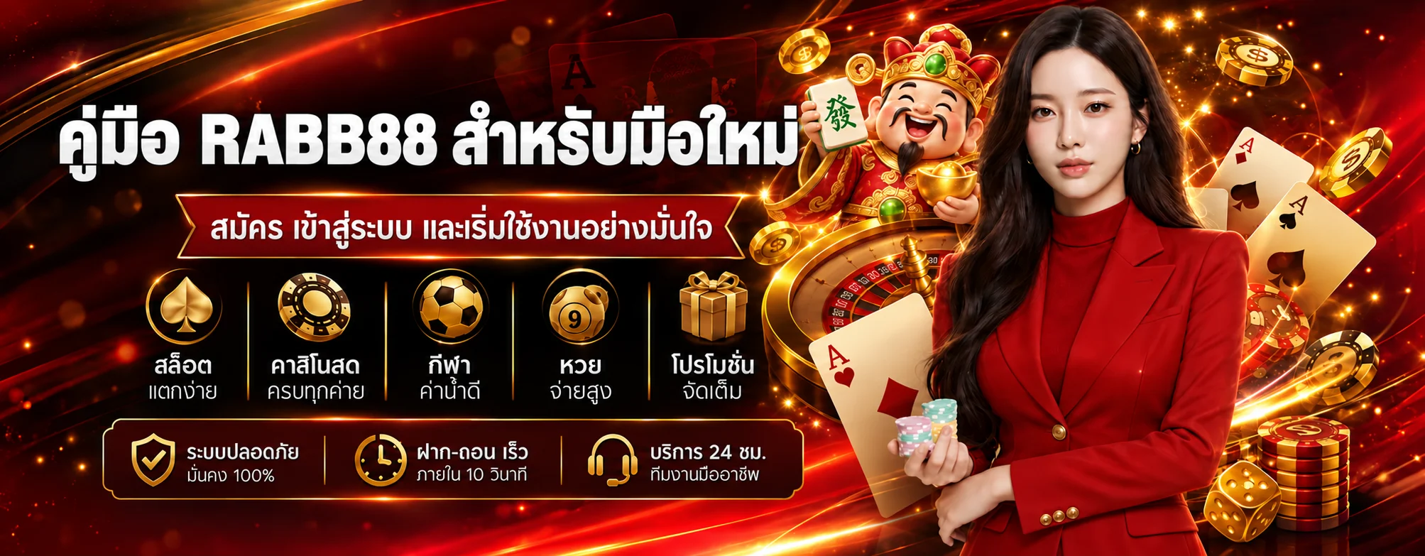 RABB88 คู่มือมือใหม่ สมัคร Login ฝากถอน และเล่น